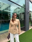 QULOVEYENİ GELENLERCamel Apolet Detaylı Dik Yaka Ceket
