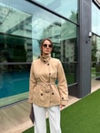 QULOVEYENİ GELENLERCamel Apolet Detaylı Dik Yaka Ceket