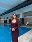 QULOVEYeni GelenlerDantel Mürdüm Gögüs Kuplu İthal Elbise