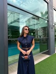 QULOVEYENİ GELENLERDikiş Detaylı Kot Elbise