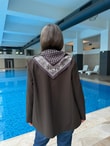 QULOVEYeni GelenlerFlar Detaylı Kahve Blazer Ceket