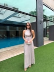 QULOVEYENİ GELENLERHalter Yaka Taş Astarlı Elbise