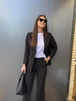 İSPANYOL PAÇA ÇİZGİLİ BLAZER TAKIM
