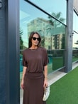 QULOVEYENİ GELENLERKahve Almada Penye Elbise