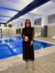 QULOVEYENİ GELENLERKahve Işıltılı Drape Detaylı Elbise