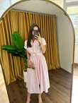 QULOVEYeni GelenlerKendinden Kemerli Pembe Elbise