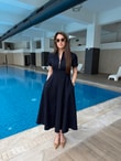 QULOVEYeni GelenlerKısa Fermuarlı Denim Elbise MAVİ