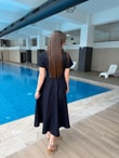 QULOVEYeni GelenlerKısa Fermuarlı Denim Elbise MAVİ