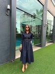 QULOVEYENİ GELENLERKot Kemerli Uzun Elbise