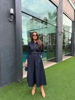 QULOVEYENİ GELENLERKot Kemerli Uzun Elbise
