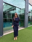 QULOVEYENİ GELENLERLaci Parıltılı Omuz Detaylı Elbise