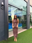 QULOVEYENİ GELENLERLeopar Gold Toka Detaylı Elbise