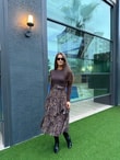 QULOVEYENİ GELENLERLeopar Üzeri Penye Elbise