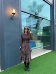QULOVEYENİ GELENLERLeopar Üzeri Penye Elbise