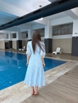 QULOVEYeni GelenlerMavi Fiyonklu Elbise