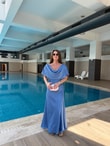 QULOVEYeni GelenlerMavi Premium Saten Elbise