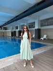 QULOVEYeni GelenlerMint Halter Yaka Kloş Elbise