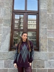 QULOVEYeni GelenlerMürdüm-Gri Baklava Desen Kazak