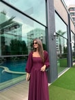 QULOVEYENİ GELENLERMürdüm Korseli Maxi Boy Elbise