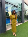 QULOVEYENİ GELENLEROliv Parıltılı İşlemeli Elbise