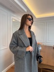QULOVEYENİ GELENLEROversize Balık Sırtı Kaban
