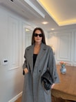 QULOVEYENİ GELENLEROversize Balık Sırtı Kaban