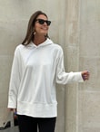 OVERSİZE BEYAZ SWEAT