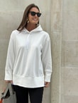 OVERSİZE BEYAZ SWEAT