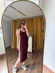 QULOVEYeni GelenlerOysho Bordo Yırtmaçlı Basic Elbise