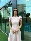 QULOVEYeni GelenlerPembe Kol Detaylı Elbise