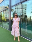 QULOVEYeni GelenlerPembe Puantiyeli Katlı Elbise