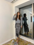 PULLU GÜMÜŞ RENGİ ETEK