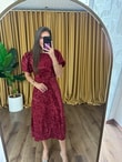 QULOVEYeni GelenlerPulpayet Vatkalı Elbise BORDO