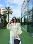 QULOVEYeni GelenlerSarı İp Bağcıklı Gömlek