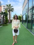 QULOVEYeni GelenlerSarı İp Bağcıklı Gömlek