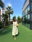 QULOVEYENİ GELENLERSarı Poplin Yelek Etek Takım