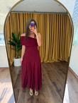 QULOVEYeni GelenlerŞifon Bordo Dinant Elbise