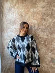 QULOVEYeni GelenlerSiyah-Antrasit Yanları Yırtmaçlı Baklava Kazak
