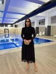 QULOVEYENİ GELENLERSiyah Işıltılı Drape Detaylı Elbise