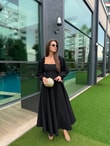 QULOVEYENİ GELENLERSiyah Korseli Maxi Boy Elbise