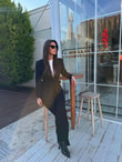 QULOVEYeni GelenlerSiyah Kuşaklı Blazer Takım