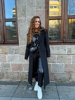 QULOVEYeni GelenlerSiyah Montana Kaşe Kaban