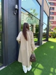 QULOVEYENİ GELENLERTaş Tek Düğme Astarlı Uzun Trench