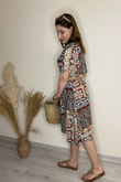 Hakim Yaka Pamuklu Viskon Midi Boy Elbise
