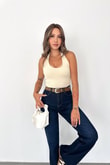 Kadın Yüksek Bel Kemerli Likralı Wide Leg Jean Pantolon – LacivertJeanİSTANGÜL BUTİK