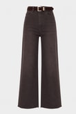 Kemerli Yüksek Bel Wide Leg Jean – Acı Kahve Wide Leg Denim PantolonJeanİSTANGÜL BUTİK