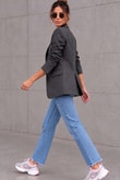 Kadın Orijinal Marka Tek Düğmeli Astarlı Antrasit Blazer CeketOrijinal Marka Antrasit Astarlı Blazer Ceket | İstangül ButikCeketİSTANGÜL BUTİK