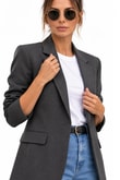 Kadın Orijinal Marka Tek Düğmeli Astarlı Antrasit Blazer CeketOrijinal Marka Antrasit Astarlı Blazer Ceket | İstangül ButikCeketİSTANGÜL BUTİK