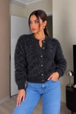 Premium Yumuşak Dokulu Bisiklet Yaka Çıtçıtlı Sakallı Triko Hırka - SiyahPremium Çıtçıtlı Sakallı Triko Hırka | İstangül ButikHırkaİSTANGÜL BUTİK