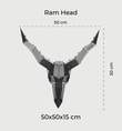 Ram Head Steep Horn Gold